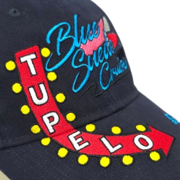 Tupelo MS Blue Suede Cruise 2018 Elvis Classic Cars Strapback Cap Trucker Hat - Picture 8 of 14